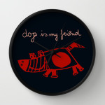 dog is my friend wall clock