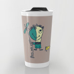 flower eats mouse travel mug