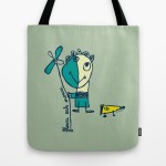 flower eats mouse totebag